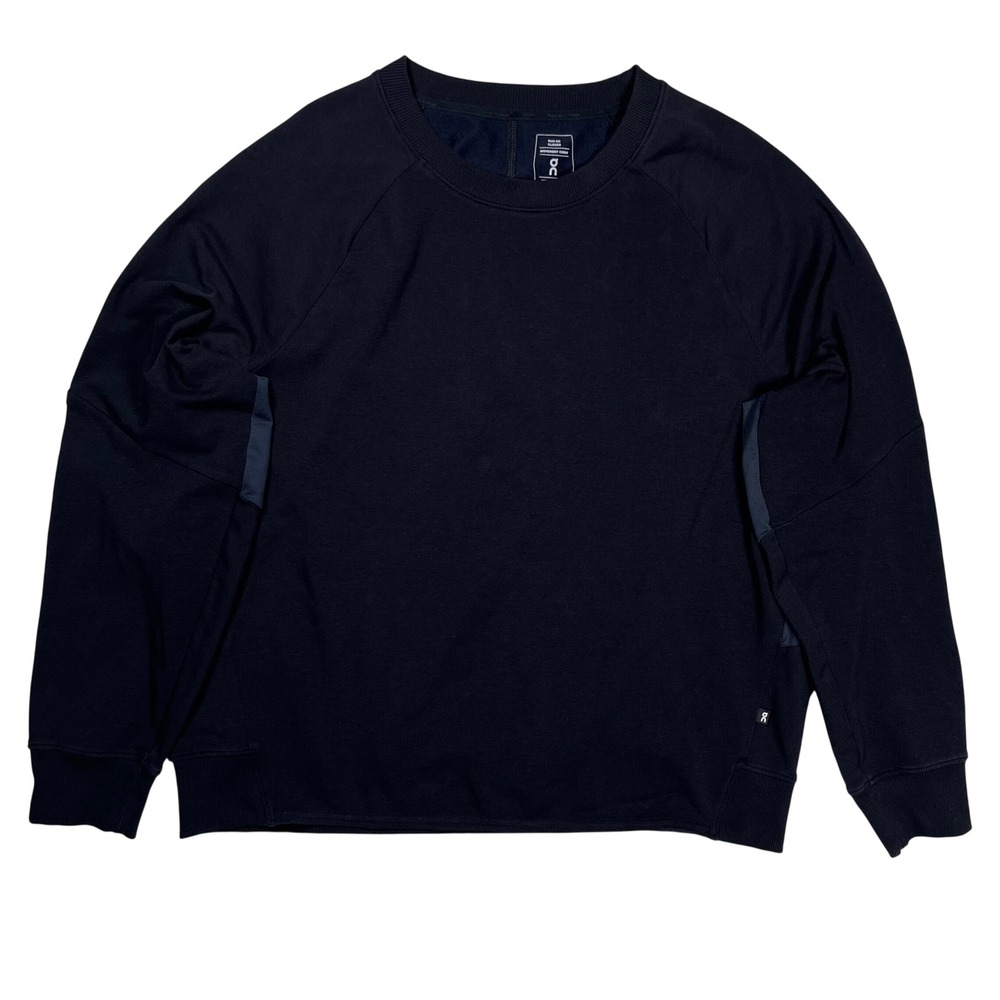 On Running Movement Crew Women Large Black Raglan Technical Sweatshirt